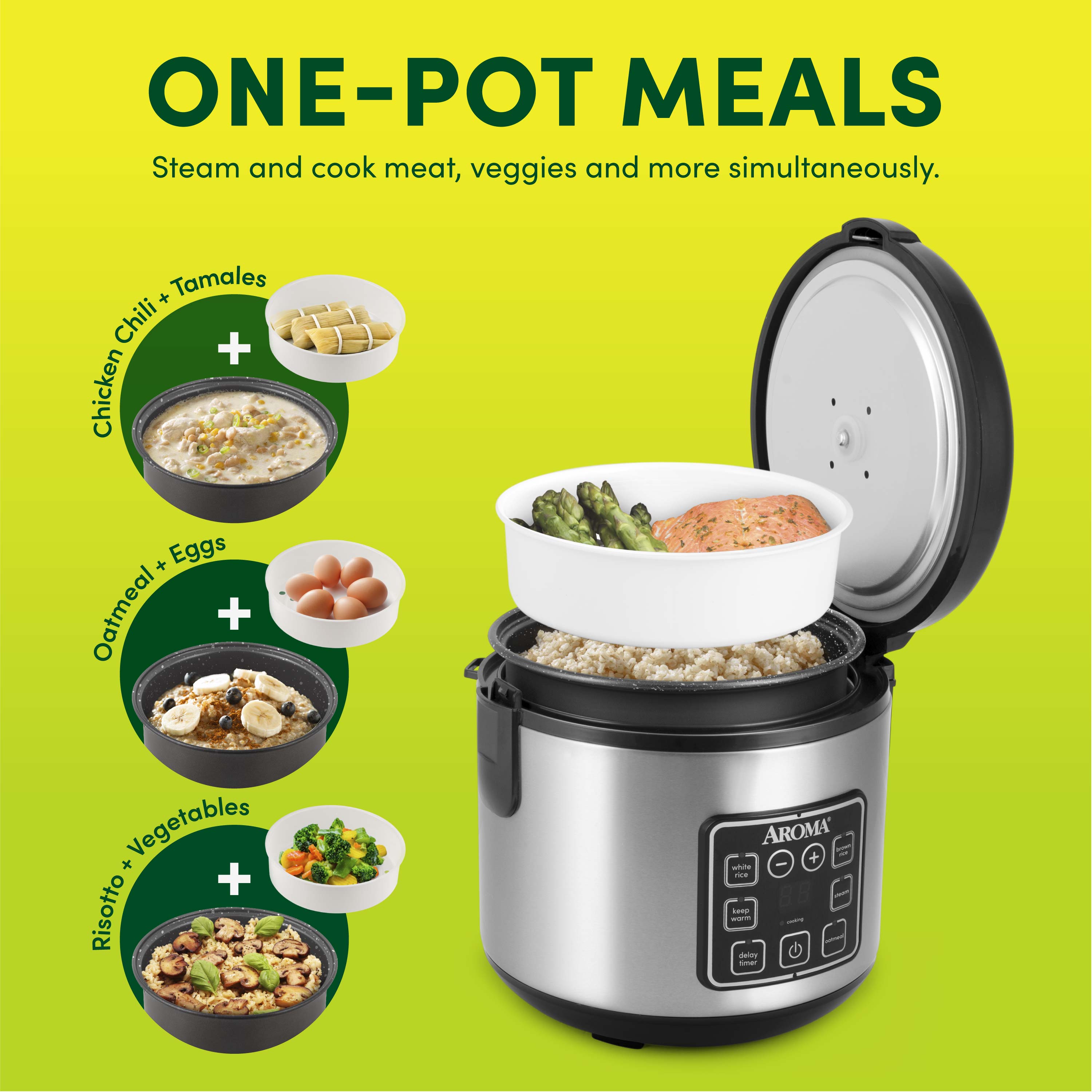 Aroma 8-Cup Digital Rice Cooker & Food Steamer photo 2