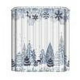 thumbnail image 7 of Costeam Blue Christmas Snowflake Shower Curtain, Winter Forest Deer Fabric Shower Curtains Set for Bathroom Decoration with Hooks 90*180CM Cute Grey White Xmas Holiday Bath Decor, 7 of 7