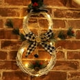 thumbnail image 2 of Newest Christmas Decoration Rattan Wreath with Lights for Home Fireplace Window Door Decor Garland Xmas Tree Hanging Pendant,White, 2 of 6