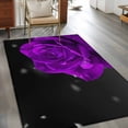 thumbnail image 2 of Purple Rose Area Rugs 3'x5', Washable Small Throw Rugs for Living Room Bedroom, Abstract Spring Flowers Vintage Black Indoor Outdoor Rug Non-Slip Low Pile Carpet Runner Reversible Floor Mats, 2 of 8