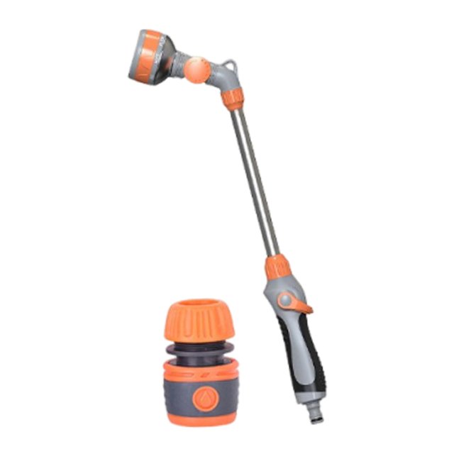 Manguera de jardín con adaptador de G1/4, multifuncional, para públicos, mango largo, boquilla giratoria de 160 degree, 47 cm