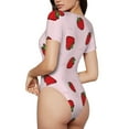 thumbnail image 3 of Naloa Strawberry Women's Short-Sleeved Onesie, One-Piece Swimsuit for Parties, dates, clubs - X-Large, 3 of 9