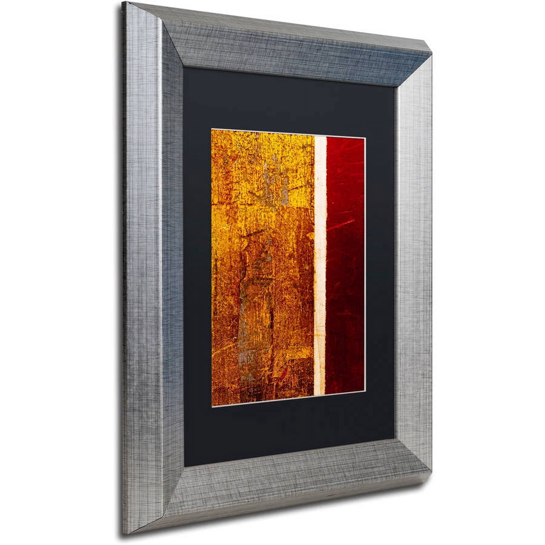 Trademark Fine Art "Gold Flakes" Canvas Art by Claire Doherty, Black Matte, Silver Frame