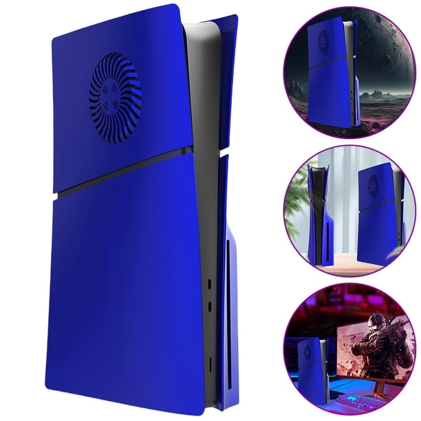 WDOplteas Placas Cubierta Placa Frontal Carcasa Repuesto para PS5 Slim Disc Edition (azul)