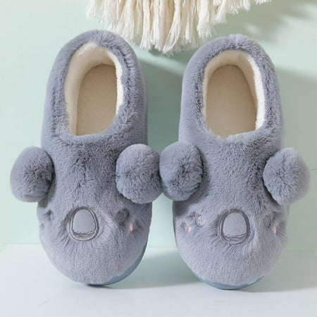 

shuwee Animal Cute koala Ear Slippers Indoor House for Women Men Girls