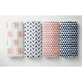 thumbnail image 2 of Bacati - Tribal Coral/Navy Feathers/Buck/Triangles Muslin Girls Crib Bedding Set, 2 of 9