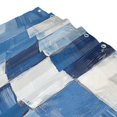thumbnail image 3 of Yayeee Shower Curtain with Hooks 72"x72" Waterproof Fabric Bathroom Hanging Decor, Blue and Gray Plaid Pattern, 3 of 5