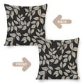 thumbnail image 3 of Pillow Case Black Leaves Farmhouse Pillow Covers Abstract Boho Floral Plants Spring Pillows 16"x16" Home Decoration for Sofa Couch Living Bed Room, 3 of 7
