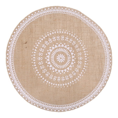 

for Creative Mandala Round Placemat Boho Woven Macrame Fringe Tassels Table Mat Heat Resistant Cup Plate Dish Coaster for Kitchen Table Decor