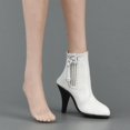 thumbnail image 4 of Botas de para Muñeca de de Acción, Botines 1/6, Traje para Mujer Pulgada Ropa Bnca Y Roja Macarena Tacones altos a escala 1/6, 4 of 8