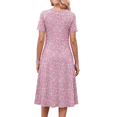 thumbnail image 5 of Fantaslook Pleated Summer Dresses for Women Short Sleeve A Line Midi Dress Flowy Floral Sundress Casual Dress with Pockets, 5 of 10