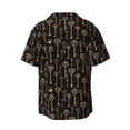 thumbnail image 6 of Lsque Keys print Men's Cuban Collar Short Sleeve Shirt Summer Beachwear Casual Button Down Fashionable Vacation Leisure Shirt-X-Large, 6 of 7