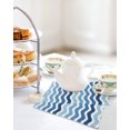 thumbnail image 4 of Geometric Blue Ombre Kitchen Dish Towels for Drying Dishes Set of 2, Modern Gradient White Ocean Striped Waffle Weave Microfiber Hand Tea Bathroom Towels Quick Dry & Absorbent Towel 12x12, 4 of 7