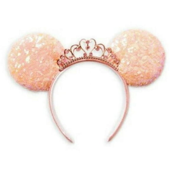 Minnie Headband Pink Sequin Tiara Princess Crown Ears 2021 FromUSA Costume Parks New