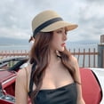 thumbnail image 3 of Sun Hat Sun Protection Wide Brim Windproof Anti-UV Adjustable Bee Decoration Hand Weaving Sun Visor Hat Daily Accessory, 3 of 6