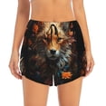 thumbnail image 2 of Cauagu Floral Fox Print Women's 2 in 1 Running Shorts Athletic Workout Gym Yoga Shorts Running Shorts for Women-X-Large, 2 of 7