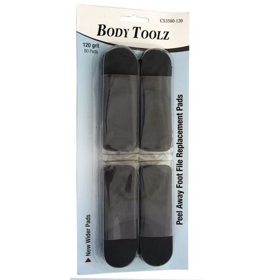 Body Toolz Peel Away Foot File Replacement Pads 80 Grit.  File Away Rough Hard Calluses.