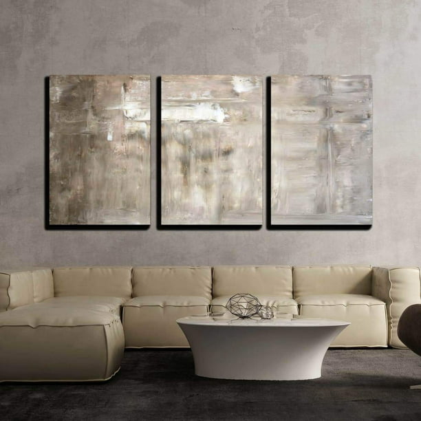 wall26 - 3 Piece Canvas Wall Art - Brown and Beige Abstract Art
