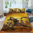 thumbnail image 2 of Mortal Kombat Themed Bed Sheet Set Three Piece Set 36x75 In ches Comfortable And Skin Friendly Unique Design Creating A Star Studded Night Home Decor Gifts For Family Friends fans, 2 of 5