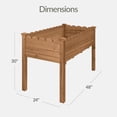 thumbnail image 3 of Best Choice Products 48x24x30in Raised Garden Bed, Scalloped Design, Elevated Wooden Planter for Yard - Acorn Brown, 3 of 9