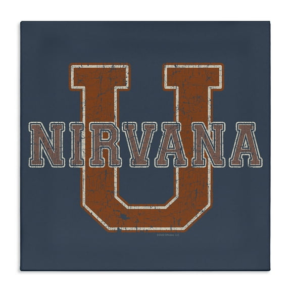 Stupell Industries Nirvana U Varsity Style Text & Numbers Painting Wrapped Canvas Art Print Wall Art, 17 x 17