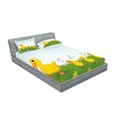 thumbnail image 2 of Ambesonne Animal Fitted Sheet & Pillow Sham Set, Mother Duck and, Full, Pale Blue Mustard, 2 of 2