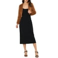 thumbnail image 2 of MODA NOVA Juniors Collarless Long Sleeve Open Front Faux Fur Shrug Cropped Coat, 2 of 6
