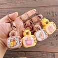thumbnail image 2 of Creative TV Model Capybara Keychain With LED Light Schoolbag Pendant Television Key Holder Car Key Ring Desktop Ornament Friend Gift, 2 of 4