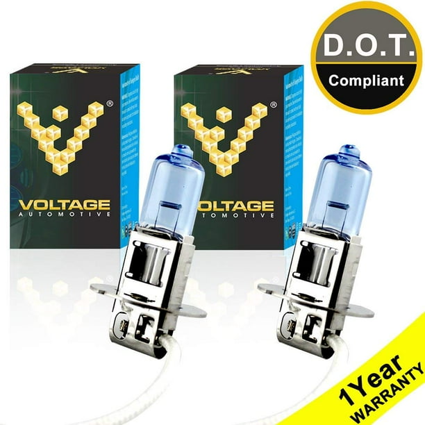Voltage Automotive H3 Headlight Fog Light Bulb Polarize White Upgrade