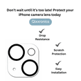 thumbnail image 4 of 3 Pack Qixxronics for iPhone 14 Camera Lens Protector Clear Tempered Glass Lens Cover Flim, 4 of 5
