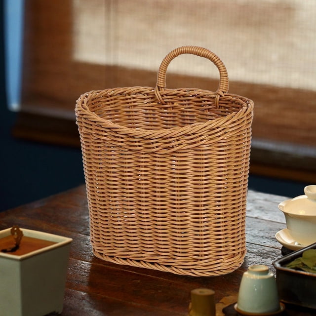 Fridja Home Essentials Imitation Vines Weaving Storage Basket - Wall Decorative Flower Basket - Wall Hanging Basket - Kitchen Ingredient Storage Basket