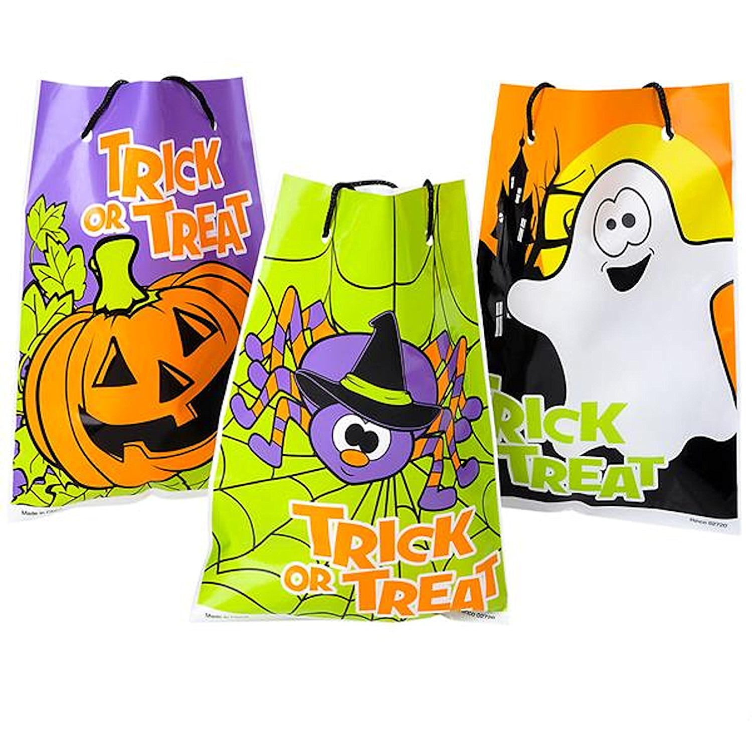 Assorted Halloween Theme Trick Or Treat Drawstring Goody Bags (36), Lot