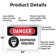 thumbnail image 2 of (2 Pack) Respirator Required OSHA Danger Sign 24 Inch X 18 Inch Indoor / Outdoor Rust-Free Aluminum Metal Signs for Workplace, Workshop, and Construction Site, Made in the USA, 2 of 8