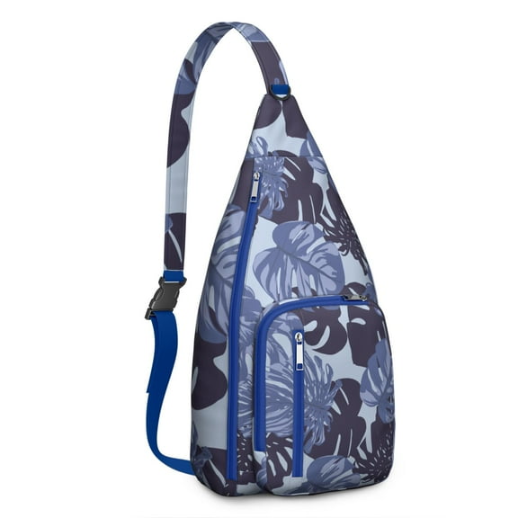 Hawaiian Hibiscus Botanical Sling Bag, Multi-Pocket for Women & Men