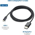 thumbnail image 4 of Cable Matters USB C to DisplayPort Cable (USB-C to DisplayPort Cable/USB C to DP Cable) Supporting 4K 60Hz Black 6 Feet - Thunderbolt 3 Port Compatible for MacBook Pro, Dell XPS 13/15 and More, 4 of 7