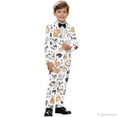 thumbnail image 4 of Whosucclay Breathable Boys Suit for School Wedding, Polyester Fabric Anti Wrinkle One Button Kids Suits, Cat Paw Print Pattern, 4 of 10