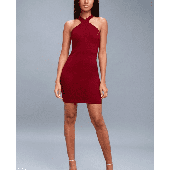 Lulus Wine Red Sleeveless Sexy Bodycon Dress Size XL