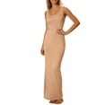 thumbnail image 2 of Karymi Spring Dresses for Women 2026 Solid Sleeveless Tank Style Maxi Dress, Classic Scoop Neck Stretchy, Bodycon Fit Casual Summer Dress Summer Dresses for Women, 2 of 7