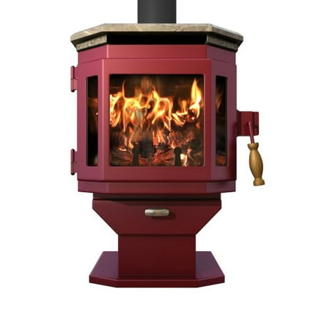 MF Fire Mojave Red Catalyst Wood Stove with Soapstone (Best Soapstone Wood Stove)