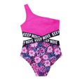 thumbnail image 4 of TiaoBug Kids Girls One Piece Swimsuit One Shoulder Swimwear Bikini Bathing Suit 4-16, 4 of 7