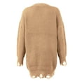 thumbnail image 5 of Women's O-neck Oversized Sweaters Long Sleeve Pullover Loose Chunky Knit Jumper for Winter Season, Casual and Comfortable Fashion Top,Khaki,M, 5 of 7