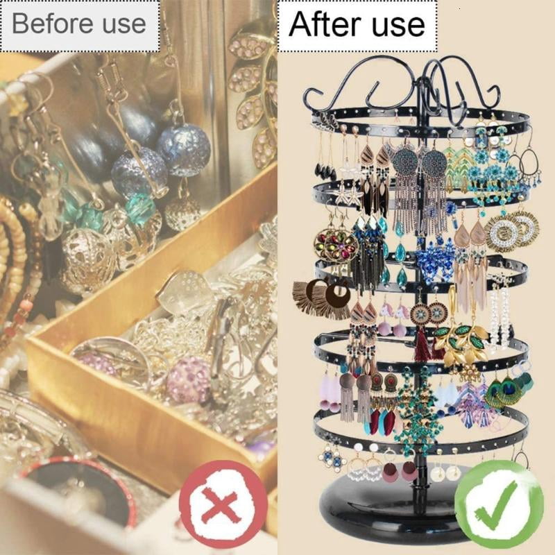 WINDLAND 5 Tier Rotating Earring Holder 220 Holes Earring Storage Display Tower Rack