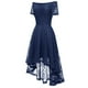 thumbnail image 2 of Gibobby Vestidos de noche cortos Vestido de cóctel para fiesta de boda, con hombros descubiertos, y bajo, para mujer(Azul,XL), 2 of 5