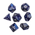 thumbnail image 2 of 7x dés en Polyédrique Lisses D4-D20 pour dés en Polyédrique Rôle Math Enseignement Bar Jeux de Société Bleu Argent, 2 of 7