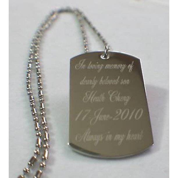 Samstagsandmore MEMORIAL DOG TAG NECKLACE CUSTOM PERSONALIZE
