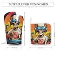 thumbnail image 2 of Dancing Cute Skull Man Oven Mitts And Pot Holders Sets of 4 Oven Gloves Set Potholders for Kitchen Cooking Baking Grilling Anti Scald Hot Pads And Heat Resistant, 2 of 6