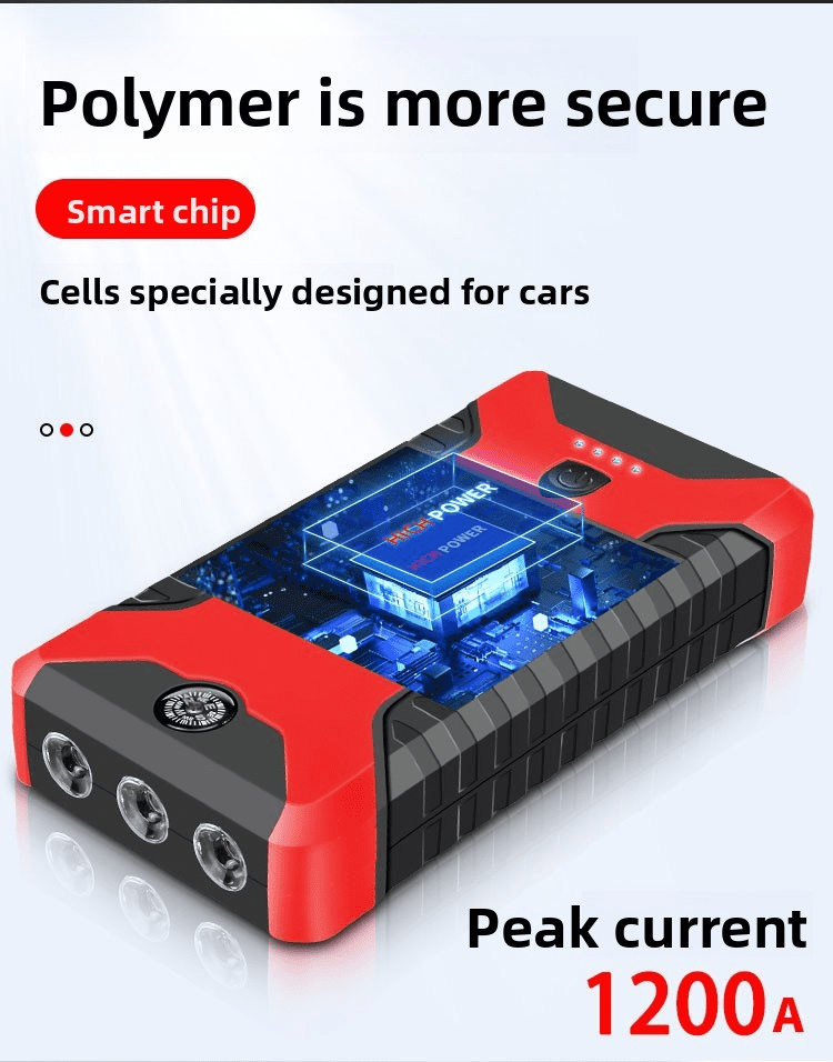 99800mAh Car Jump Starter with Air Compressor Power Bank LED Light and USB Fast Charging for SUV Truck Motorcycle