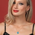 thumbnail image 4 of Gem Stone King 14K Yellow Gold Simulated Blue Opal Pendant Necklace for Women | 0.85 Cttw | Gemstone October Birthstone | Oval Cabochon 10X8MM | With 18 inch Chain, 4 of 6