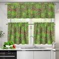 thumbnail image 2 of Red Mesh Plaid 3 Piece Kitchen Window Curtain Panel Tiers and Valance Set Valance and Tiers Kitchen Window Decor Light Filtering Energy Efficient Curtain Set for Small Window, 2 of 5