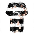 thumbnail image 5 of Hauts d'Été Grande Taille pour Femmes Col Rond Imprimé Manches Courtes T-Shirt Blouse Ample Col en V T-Shirt Femmes en Solde, 5 of 5